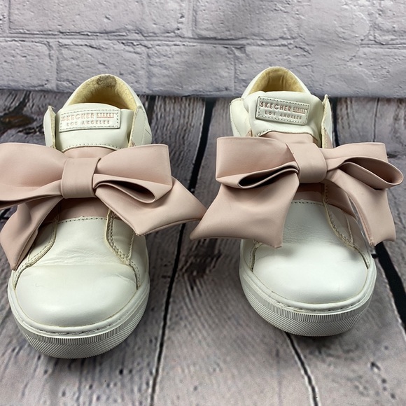 SKETCHERS STREET LOS ANGLES RISE FIT TECHNOLOGY White Soft Pink Leather Sneakers - Picture 15 of 17